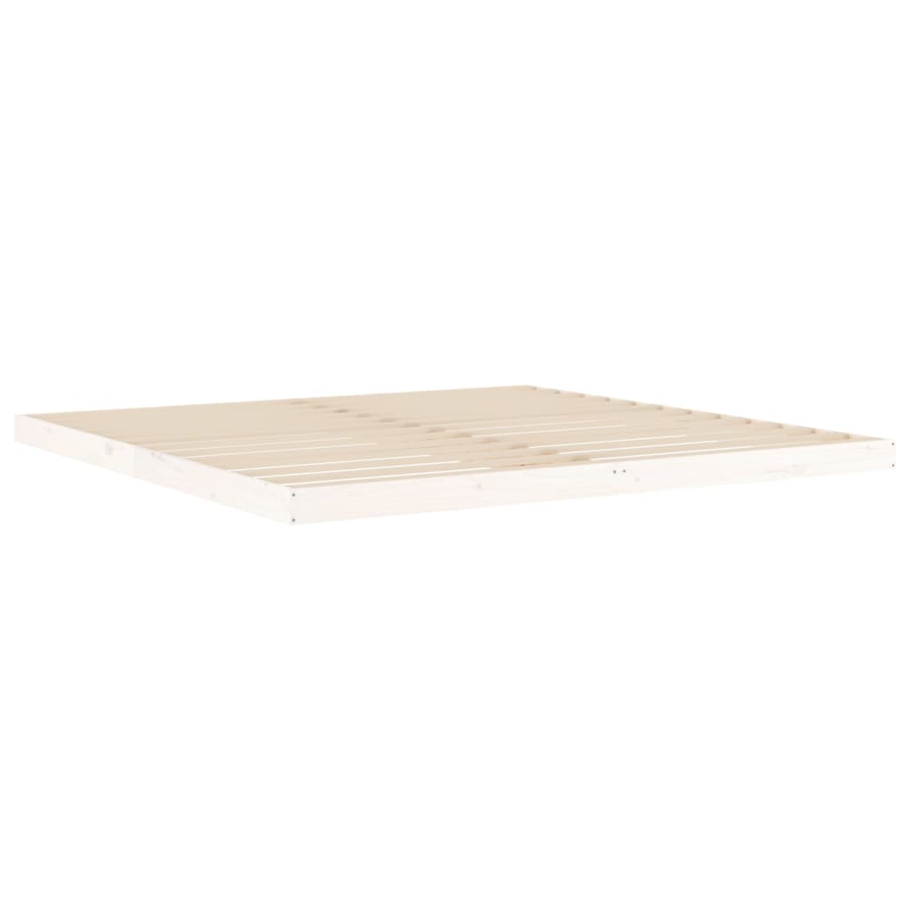Bed Frame | White | Solid pine wood, Plywood | Double | Durable