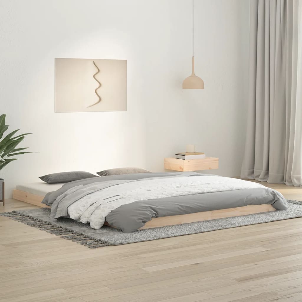 Bed Frame | Natural pine | Solid pine wood and plywood | Standard Double