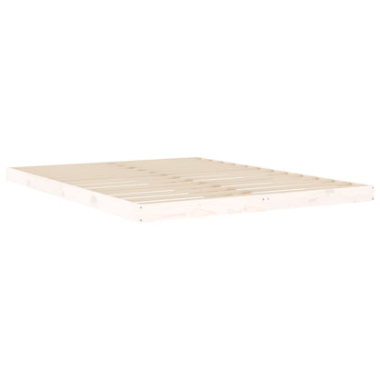 Bed Frame | White | Solid Pinewood, Plywood | King Size | Durable