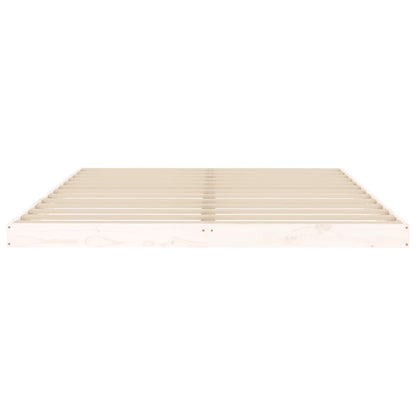 Bed Frame | White | Solid Pinewood, Plywood | King Size | Durable