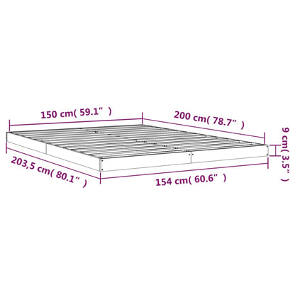 Bed Frame | White | Solid Pinewood, Plywood | King Size | Durable