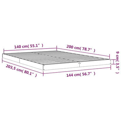 Bed Frame | Natural Wood | Solid pinewood | Double | Light Weight