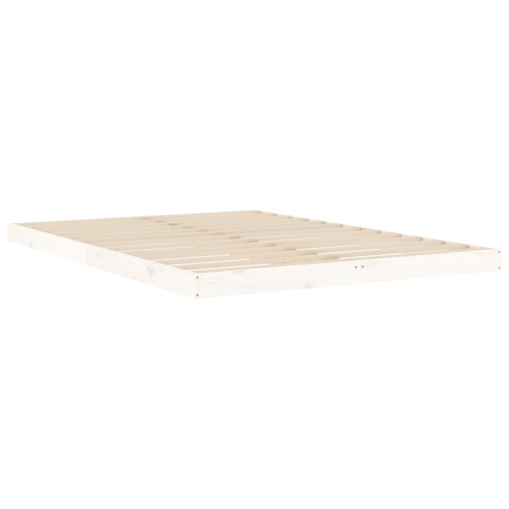 Bed Frame | White | Solid pine wood and plywood | Double | Durable