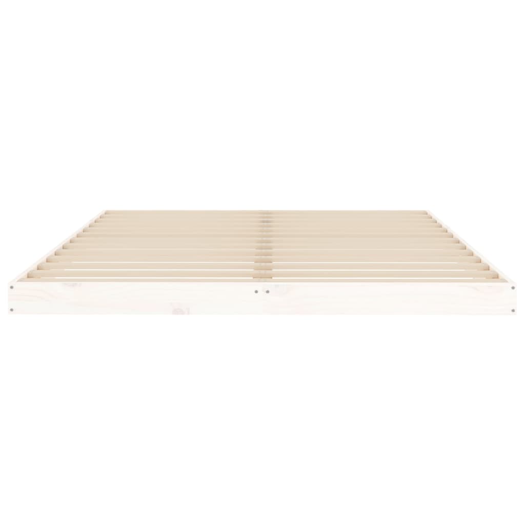 Bed Frame | White | Solid pine wood and plywood | Double | Durable