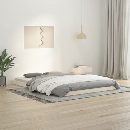 Bed Frame | White | Solid pine wood and plywood | Double | Durable