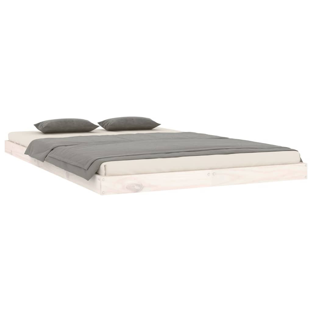 Bed Frame | White | Solid Pine Wood | Double | Durable | Bed Frame