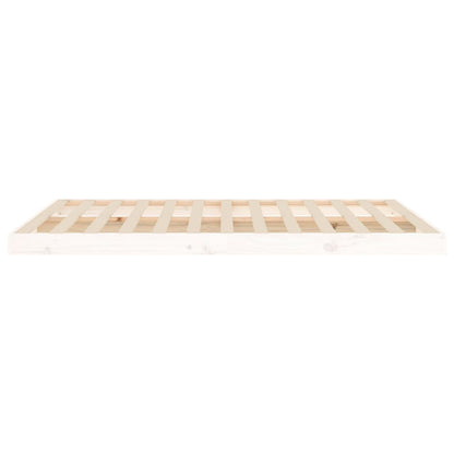 Bed Frame without Mattress White 135x190 cm Double  Solid Wood Pine