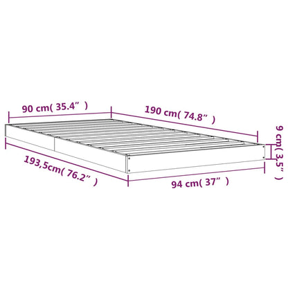 Bed Frame | White | Solid Pine Wood | Single | Durable | Bed Frame