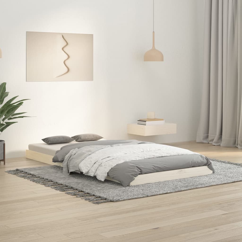 Bed Frame | White | Solid Pine Wood | Single | Durable | Bed Frame