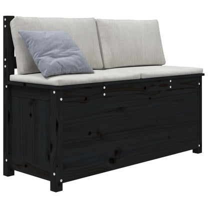 Bench Black 110x41x76.5 cm Solid Wood Pine