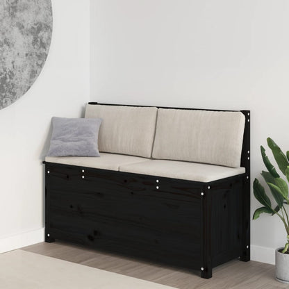 Bench Black 110x41x76.5 cm Solid Wood Pine