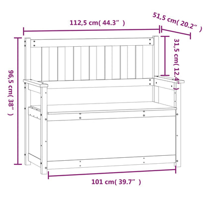 Bench 112.5x51.5x96.5 cm Solid Wood Pine