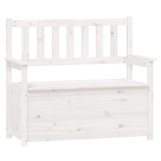 Bench White 112.5x51.5x96.5 cm Solid Wood Pine