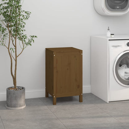 Laundry Box Honey Brown 44x44x76 cm Solid Wood Pine