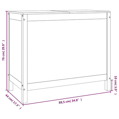 Laundry Box Honey Brown 88.5x44x76 cm Solid Wood Pine