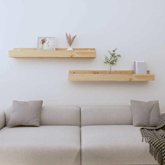 Wall Shelf | Natural Pine | Solid Pine Wood | Medium | Wall Mounting
