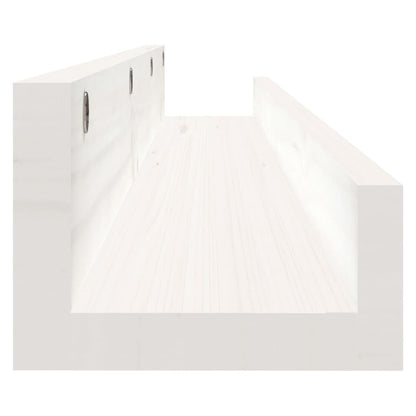 Wall Shelves 2 pcs White 80x12x9 cm Solid Wood Pine