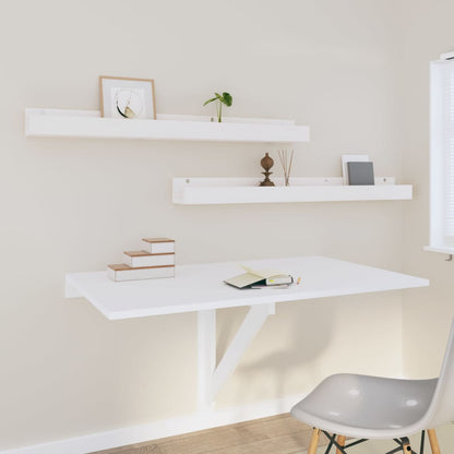 Wall Shelves 2 pcs White 110x12x9 cm Solid Wood Pine