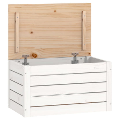 Storage Box White 59,5x36,5x33 cm Solid Wood Pine