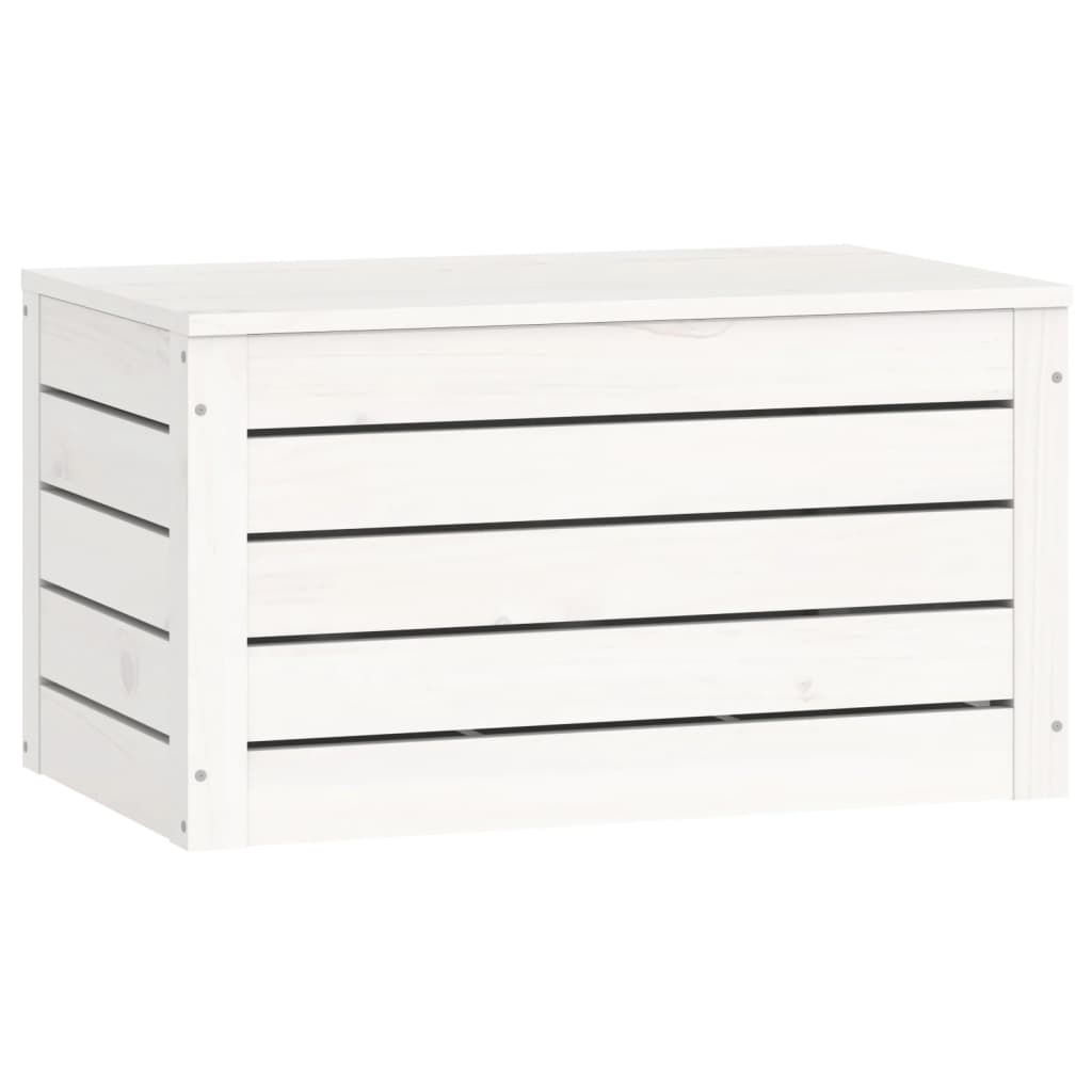 Storage Box White 59,5x36,5x33 cm Solid Wood Pine
