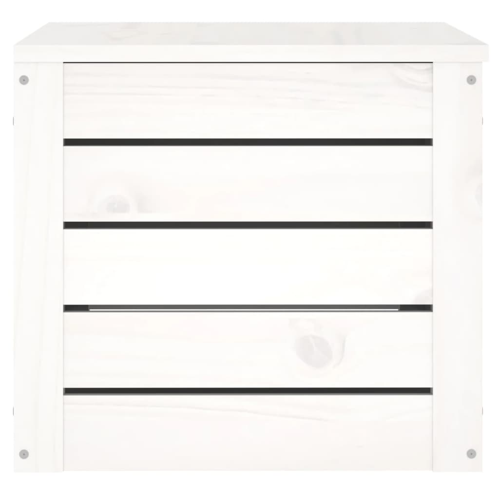 Storage Box White 59,5x36,5x33 cm Solid Wood Pine