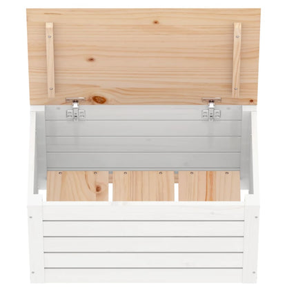 Storage Box White 59,5x36,5x33 cm Solid Wood Pine