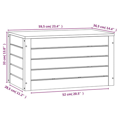 Storage Box White 59,5x36,5x33 cm Solid Wood Pine