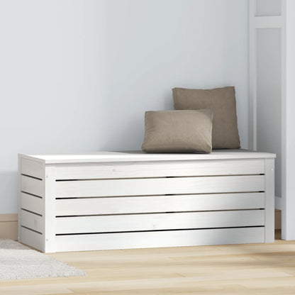 Storage Box White 89x36,5x33 cm Solid Wood Pine