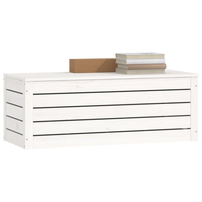Storage Box White 89x36,5x33 cm Solid Wood Pine