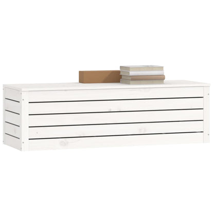 Storage Box White 109x36,5x33 cm Solid Wood Pine