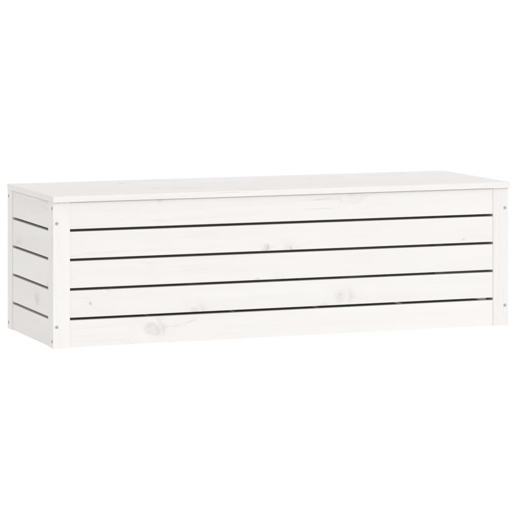 Storage Box White 109x36,5x33 cm Solid Wood Pine