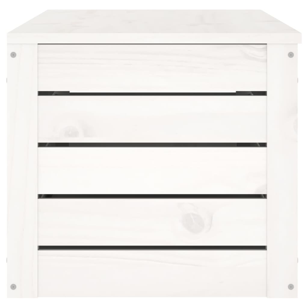 Storage Box White 109x36,5x33 cm Solid Wood Pine