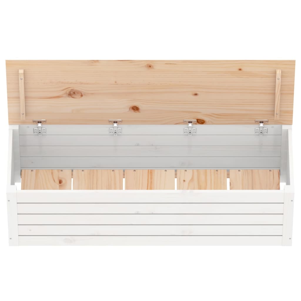 Storage Box White 109x36,5x33 cm Solid Wood Pine