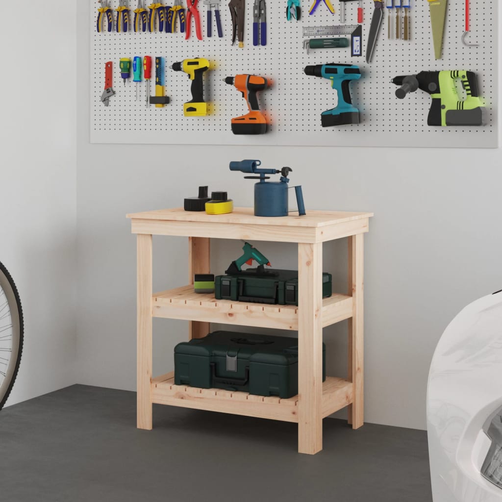 Work Bench 78,5x50x80 cm Solid Wood Pine
