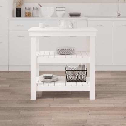 Work Bench White 78,5x50x80 cm Solid Wood Pine