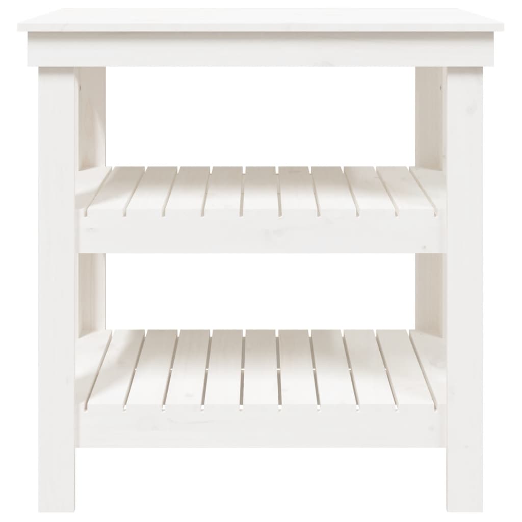 Work Bench White 78,5x50x80 cm Solid Wood Pine