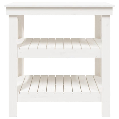 Work Bench White 78,5x50x80 cm Solid Wood Pine