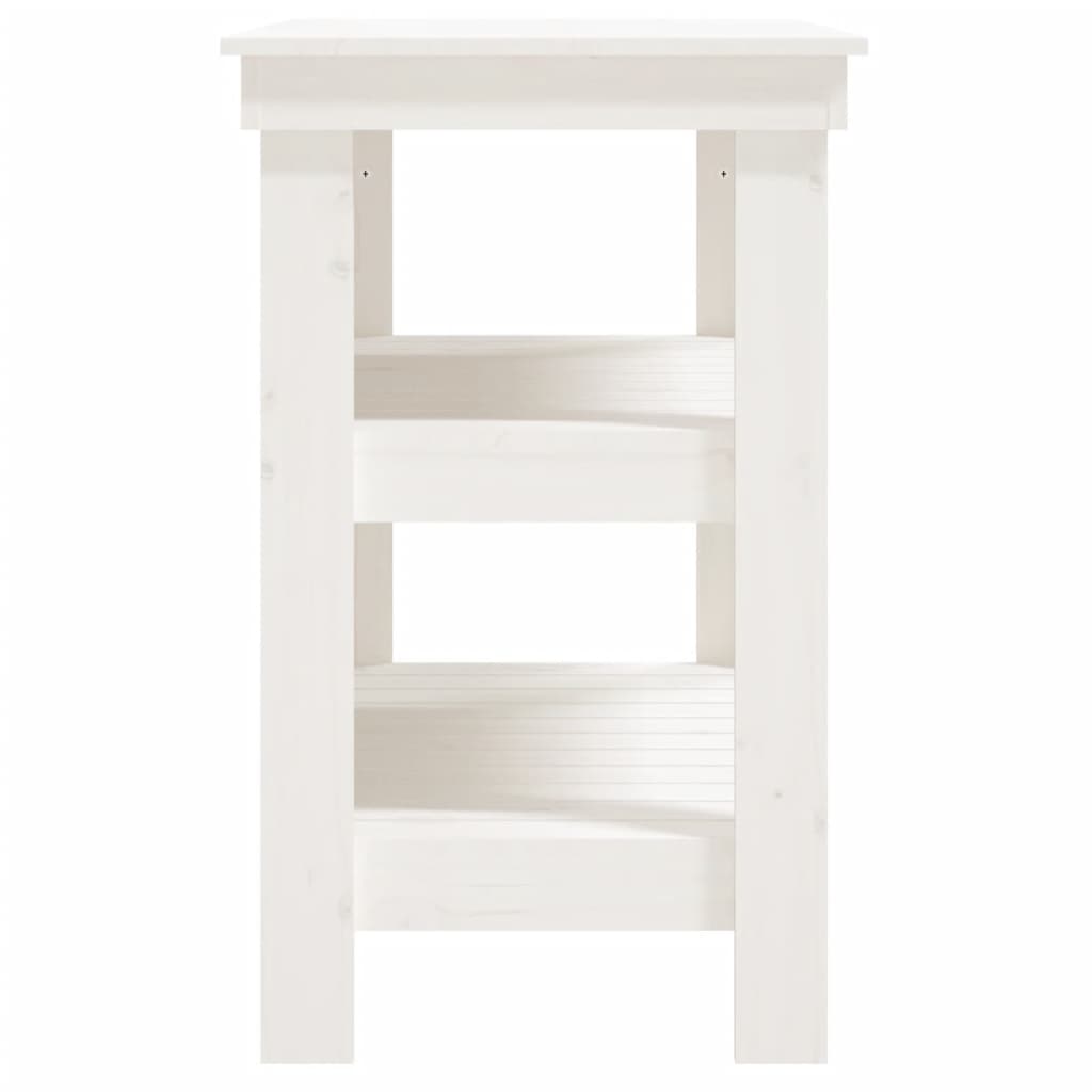 Work Bench White 78,5x50x80 cm Solid Wood Pine