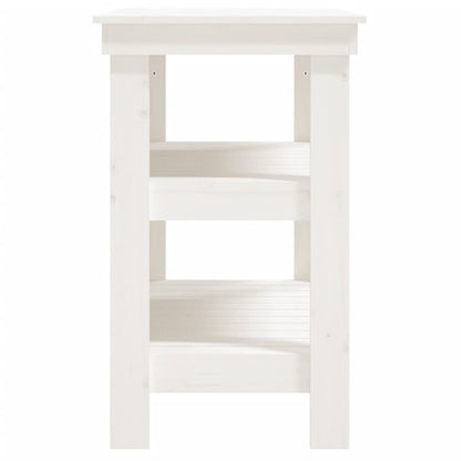 Work Bench White 78,5x50x80 cm Solid Wood Pine