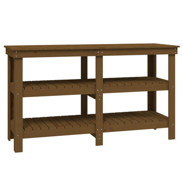 Work Bench Honey Brown 142.5x50x80 cm Solid Wood Pine