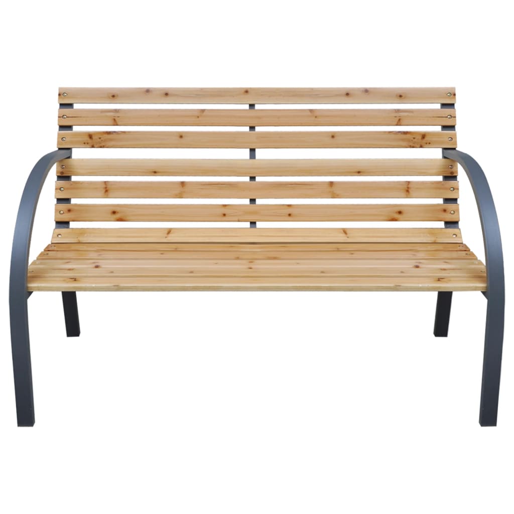 vidaXL Garden Bench Natural wood, grey Solid fir wood, steel Medium
