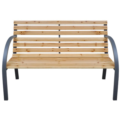 vidaXL Garden Bench Natural wood, grey Solid fir wood, steel Medium