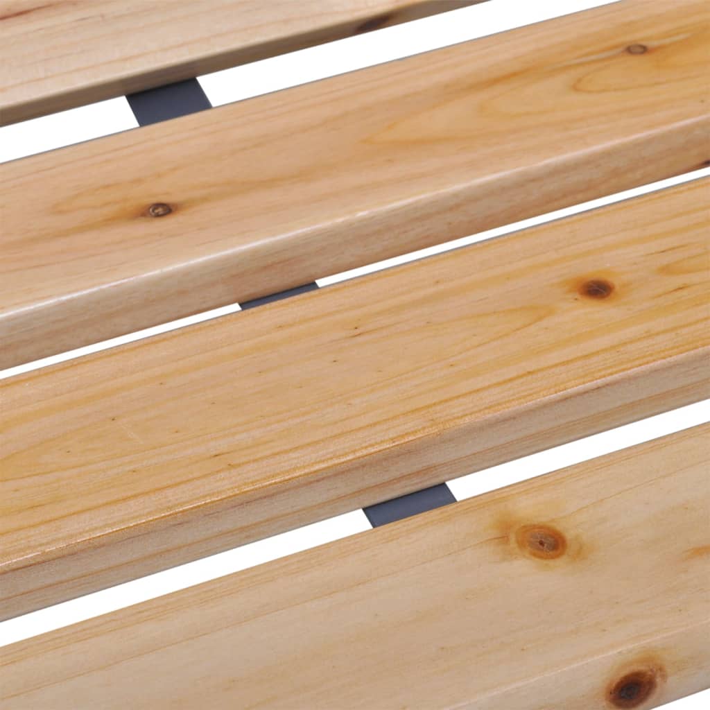 vidaXL Garden Bench Natural wood, grey Solid fir wood, steel Medium