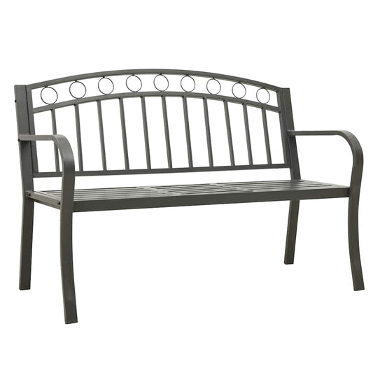 Garden Bench with Table Grey 120 cm Steel