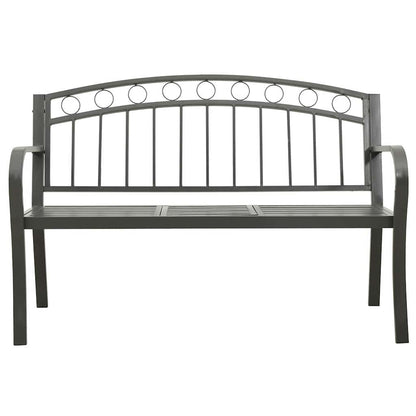 Garden Bench with Table Grey 120 cm Steel