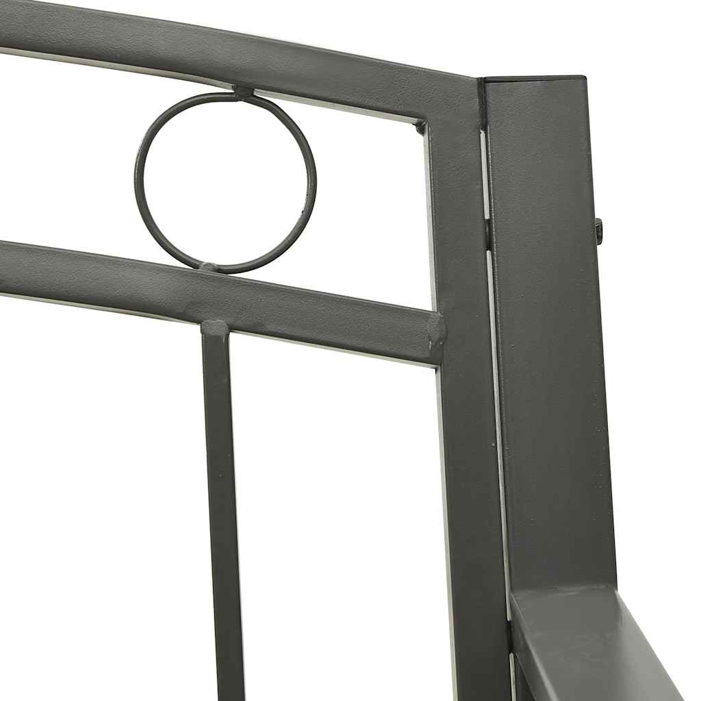 Garden Bench with Table Grey 120 cm Steel
