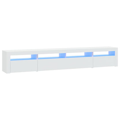TV Cabinet with LED Lights White 240x35x40 cm