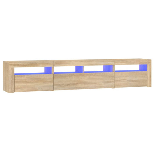 TV Cabinet with LED Lights Sonoma Oak 210x35x40 cm