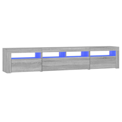 TV Cabinet with LED Lights Grey Sonoma 210x35x40 cm