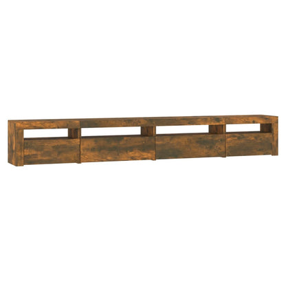 TV Cabinet with LED Lights Smoked Oak 270x35x40 cm